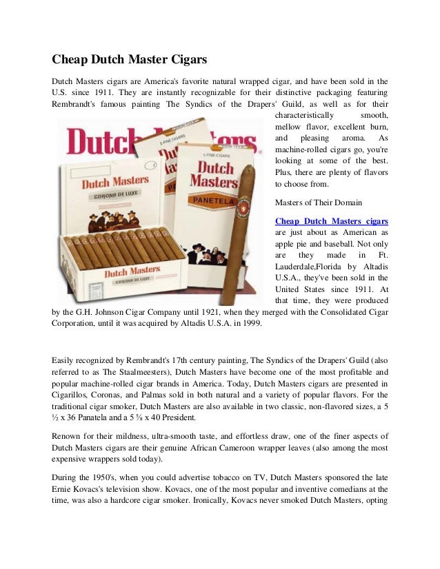 Cheap Dutch Master Cigars