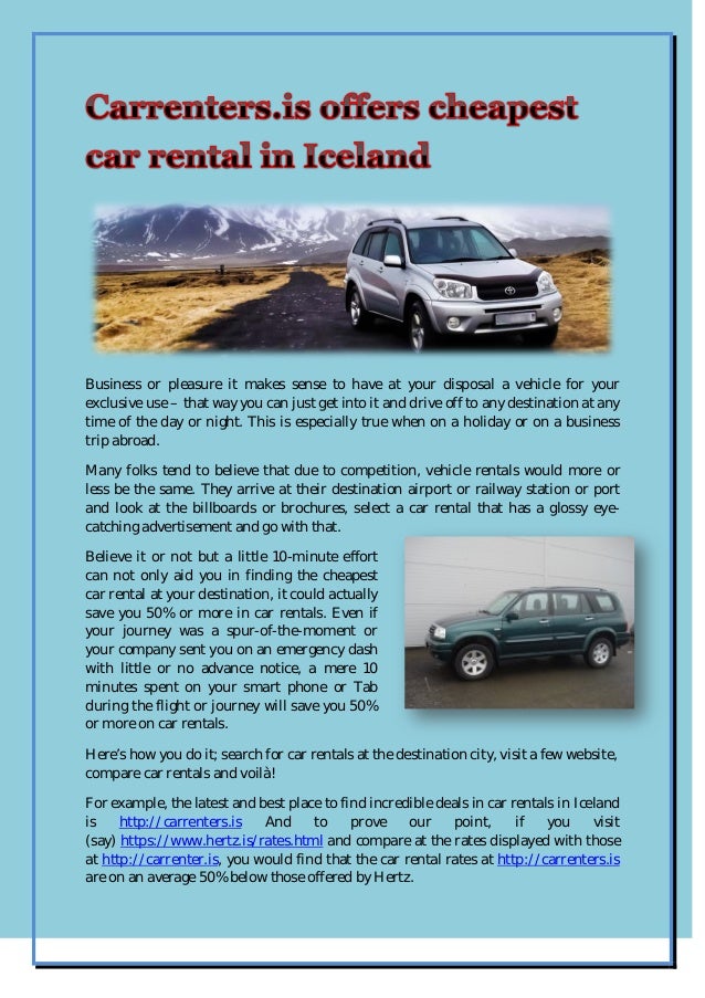 Cheapest car rental in iceland