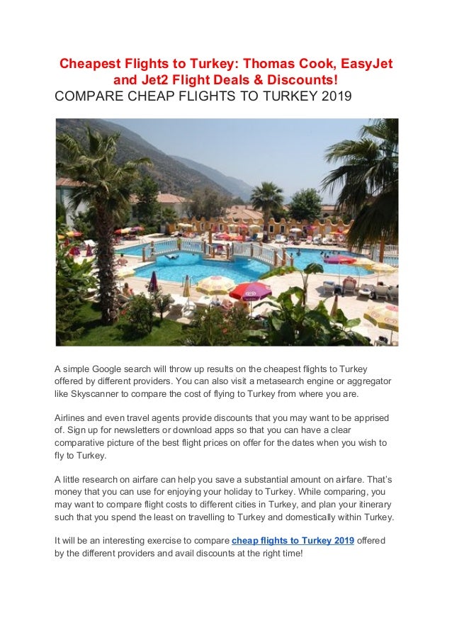 Cheapest flights to turkey thomas cook, easy jet and jet2 flight deals