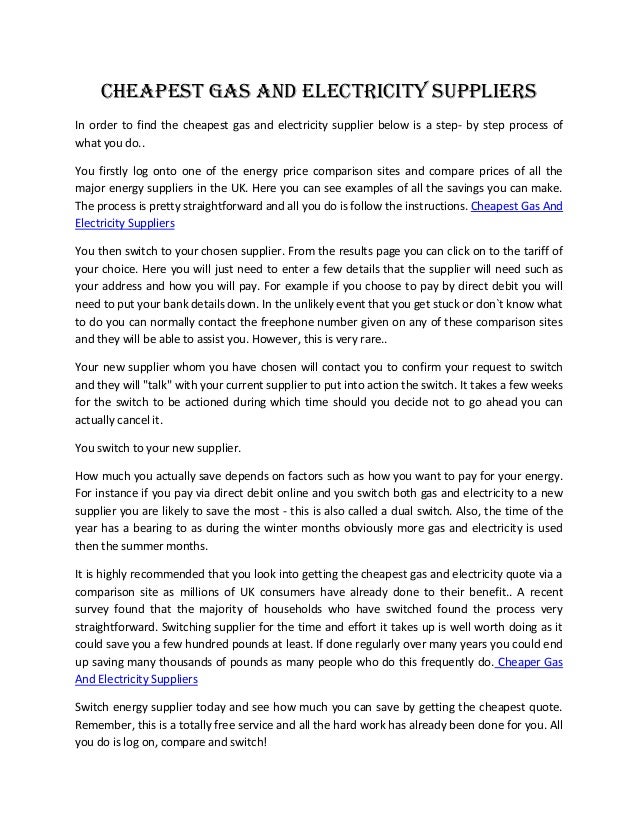 Cheapest gas and_electricity_suppliers