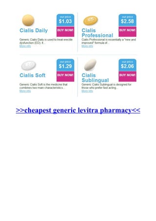 Cheapest generic levitra pharmacy