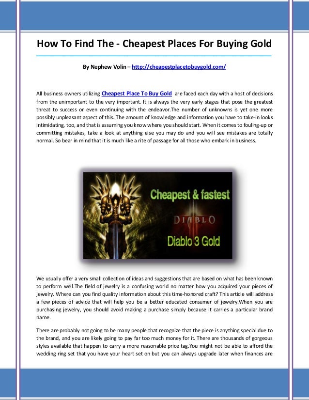 Cheapest place to buy gold