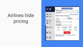 Airlines hide
pricing
 