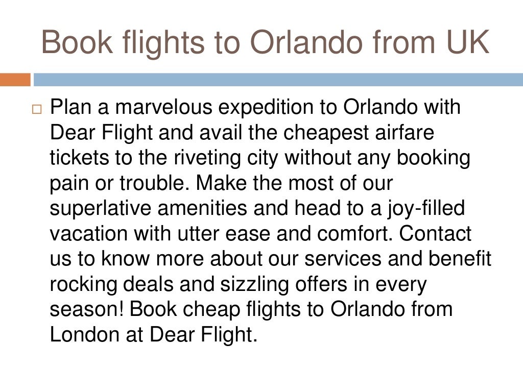 Cheap flights from london to orlando