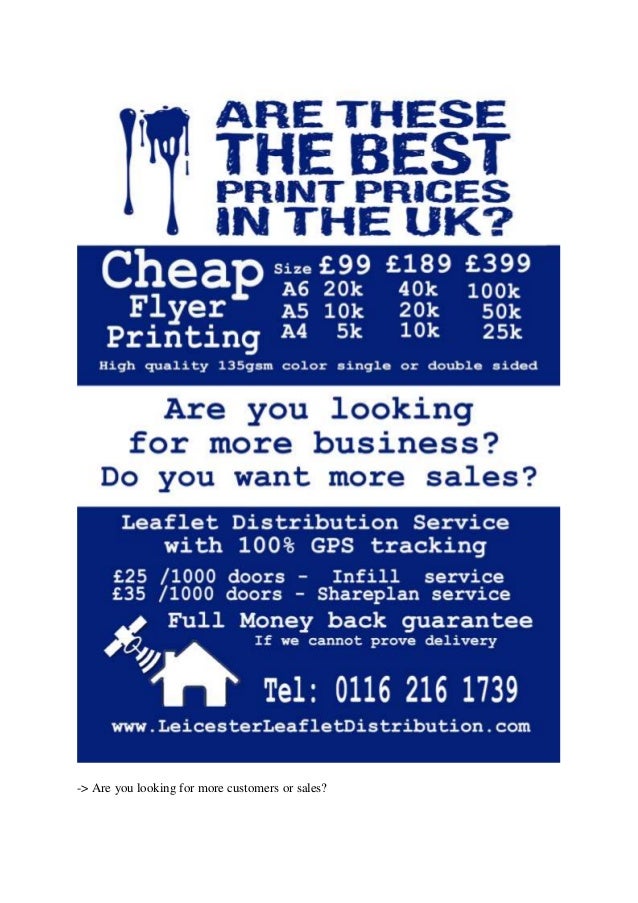 Cheap flyer printing in leicester with guaranteed leaflet distribution service in leicester