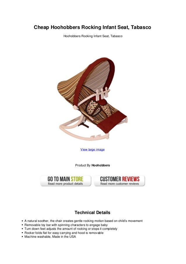 Cheap Hoohobbers Rocking Infant Seat Tabasco