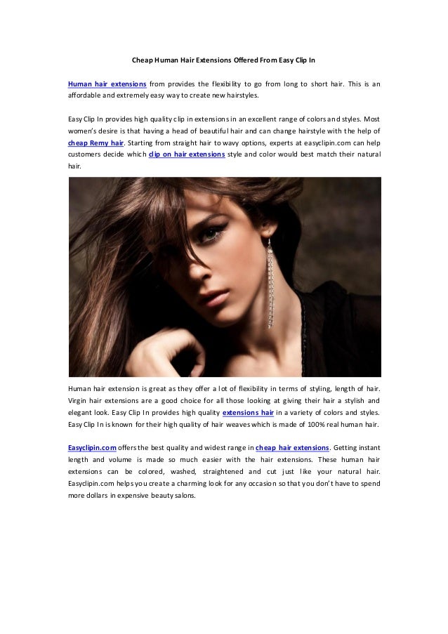 Cheap Human Hair Extensions Offered From Easy Clip In