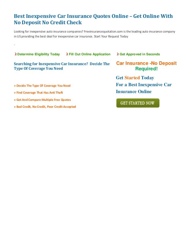 Car deals with free insurance no deposit