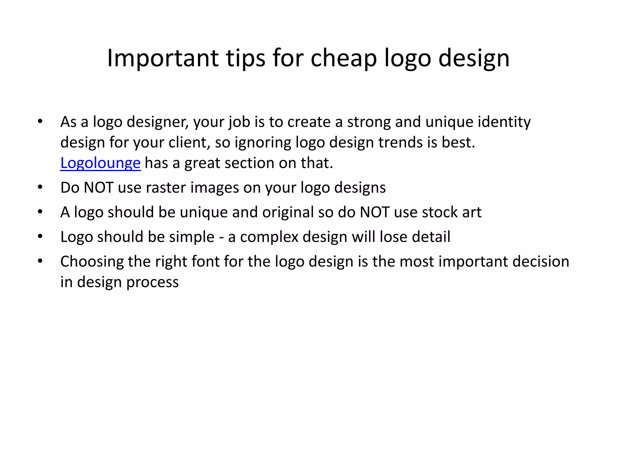 Cheap logo design | PPTX