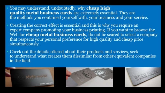 Cheap Metal Business Cards The Great Bination Between