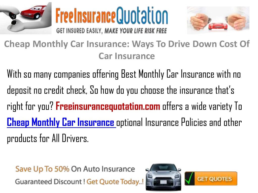 Cheap Monthly Car Insurance : Ways To Drive Down Cost Of Car Insuran…