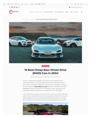 The Ultimate Guide to Rear Wheel Drive Cheap Cars | PDF