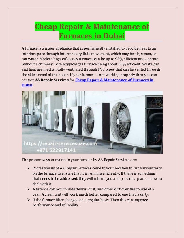 Cheap Repair Maintenance Of Furnaces In Dubai Aa Repair Services