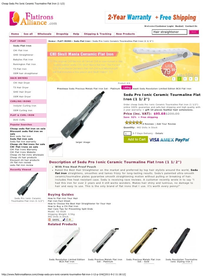 Cheap sedu pro ionic ceramic tourmaline flat iron (1 1 2)