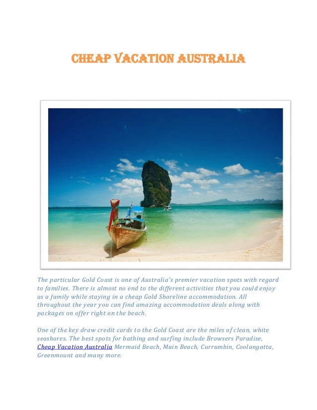 Cheap Vacation Australia Pdf