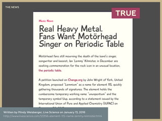 Real Heavy Metal.
Fans Want Motörhead
Singer on Periodic Table
Music News
Motörhead fans still mourning the death of the b...