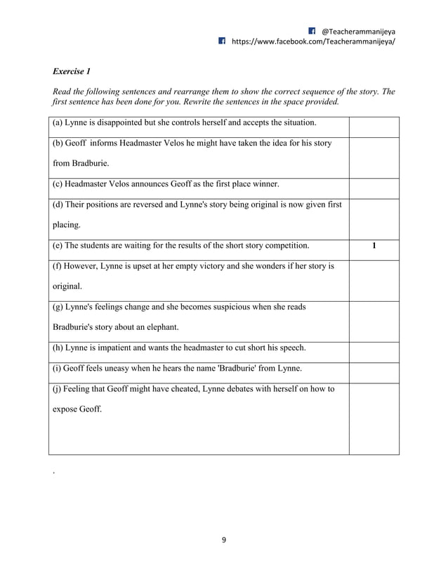 PT3/ FORM 2 Literature Cheat