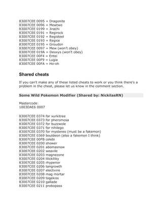 Cheat codes | PDF