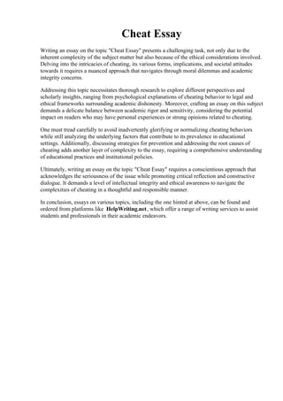 Cheat Essay | PDF