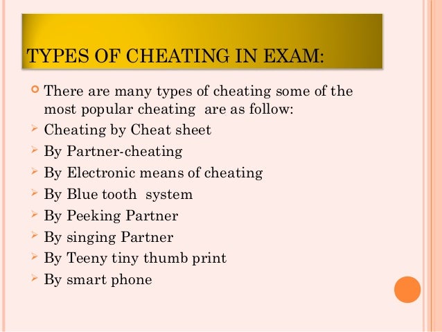 Cheating In Exams Cheating In Exams