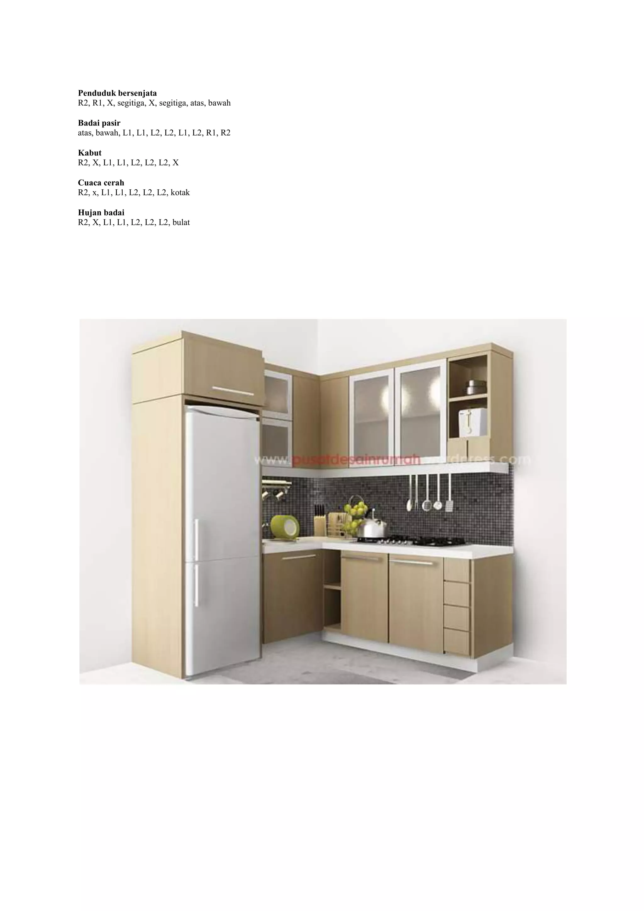 Penduduk bersenjata
R2, R1, X, segitiga, X, segitiga, atas, bawah
Badai pasir
atas, bawah, L1, L1, L2, L2, L1, L2, R1, R2
Kabut
R2, X, L1, L1, L2, L2, L2, X
Cuaca cerah
R2, x, L1, L1, L2, L2, L2, kotak
Hujan badai
R2, X, L1, L1, L2, L2, L2, bulat

 