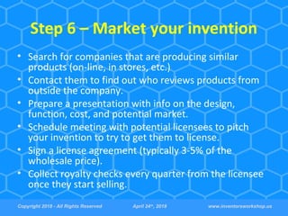 6 steps to make money from your inventions | PPT