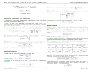 Cheatsheet probability | PDF | Programming Languages | Computing