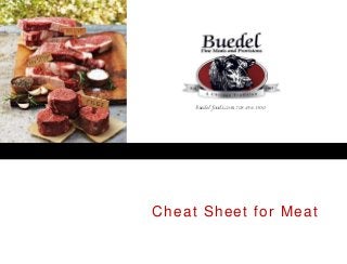 Cheat Sheet for Meat
buedel foods.com 708-496-3500
 