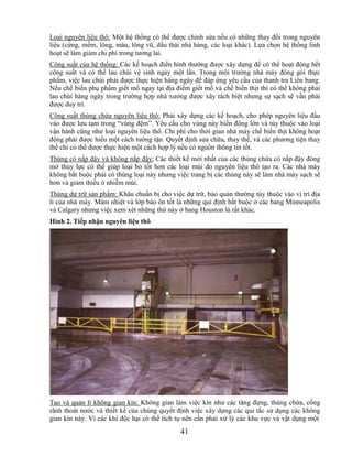 Loại nguyên liệu thô: Một hệ thống có thể được chỉnh sửa nếu có những thay đổi trong nguyên
liệu (cứng, mềm, lông, máu, lông vũ, dầu thải nhà hàng, các loại khác). Lựa chọn hệ thống linh
hoạt sẽ làm giảm chi phí trong tương lai.
Công suất của hệ thống: Các kế hoạch điển hình thường được xây dựng để có thể hoạt động hết
công suất và có thể lau chùi vệ sinh ngày một lần. Trong môi trường nhà máy đóng gói thực
phẩm, việc lau chùi phải được thực hiện hàng ngày để đáp ứng yêu cầu của thanh tra Liên bang.
Nếu chế biến phụ phẩm giết mổ ngay tại địa điểm giết mổ và chế biến thịt thì có thể không phải
lau chùi hàng ngày trong trường hợp nhà xưởng được xây tách biệt nhưng sự sạch sẽ vẫn phải
được duy trì.
Công suất thùng chứa nguyên liệu thô: Phải xây dựng các kế hoạch, cho phép nguyên liệu đầu
vào được lưu tạm trong ―vùng đệm‖. Yêu cầu cho vùng này biến động lớn và tùy thuộc vào loại
vận hành cũng như loại nguyên liệu thô. Chi phí cho thời gian nhà máy chế biến thịt không hoạt
động phải được hiểu một cách tường tận. Quyết định sửa chữa, thay thế, và các phương tiện thay
thế chỉ có thể được thực hiện một cách hợp lý nếu có nguồn thông tin tốt.
Thùng có nắp đậy và không nắp đậy: Các thiết kế mới nhất của các thùng chứa có nắp đậy đóng
mở thủy lực có thể giúp loại bỏ tốt hơn các loại mùi do nguyên liệu thô tạo ra. Các nhà máy
không bắt buộc phải có thùng loại này nhưng việc trang bị các thùng này sẽ làm nhà máy sạch sẽ
hơn và giảm thiểu ô nhiễm mùi.
Thùng dự trữ sản phẩm: Khâu chuẩn bị cho việc dự trữ, bảo quản thường tùy thuộc vào vị trí địa
lí của nhà máy. Mâm nhiệt và lớp bảo ôn tốt là những qui định bắt buộc ở các bang Minneapolis
và Calgary nhưng việc xem xét những thứ này ở bang Houston là rất khác.
Hình 2. Tiếp nhận nguyên liệu thô




Tạo và quản lí không gian kín: Không gian làm việc kín như các tăng đựng, thùng chứa, cống
rãnh thoát nước và thiết kế của chúng quyết định việc xây dựng các qui tắc sử dụng các không
gian kín này. Vì các khí độc hại có thể tích tụ nên cần phải xử lý các khu vực và vật dụng một
                                             41
 