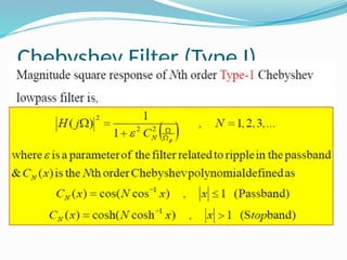 Chebyshev Filter design. . | PPTX