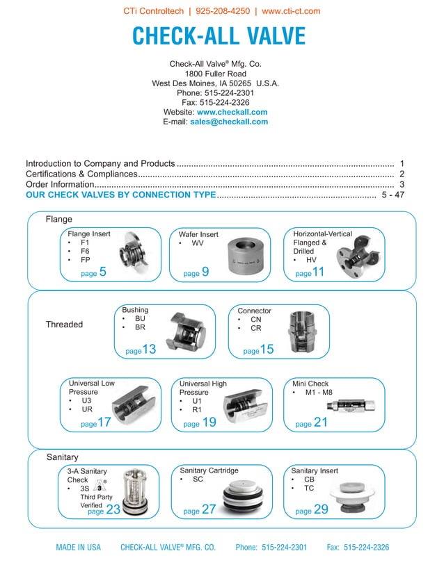 CheckAll Valve Product Catalog PDF Manufacturing Industry Industries
