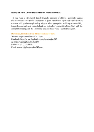 Check-Ins for Families_ The Safer Alternative to Constant Tracking | PDF