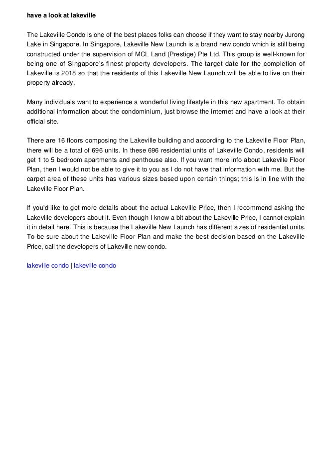 Go to the website of Lakeville, new condo development and know about it