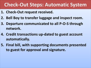 Check-out & settlement procedure in hotel front office | PPTX