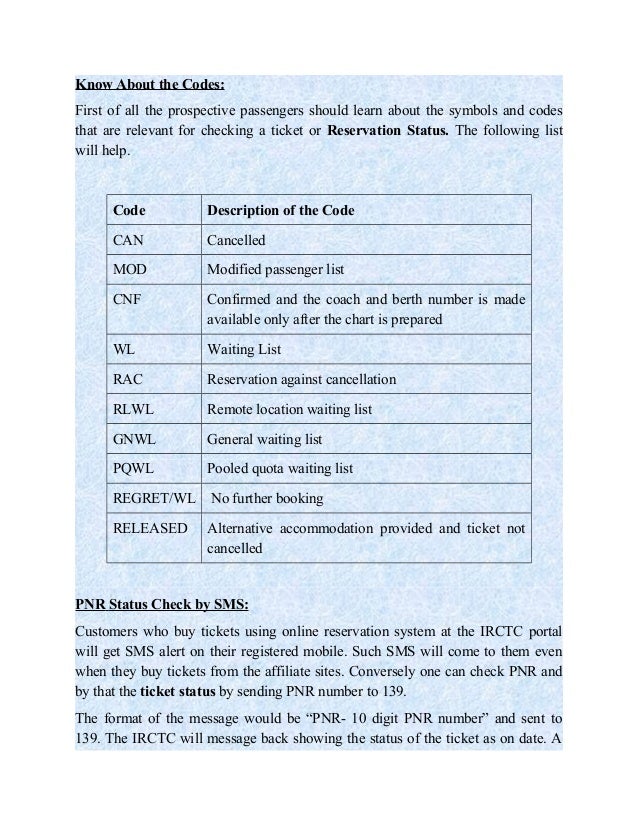 check pnr status current pnr status after chart prepared