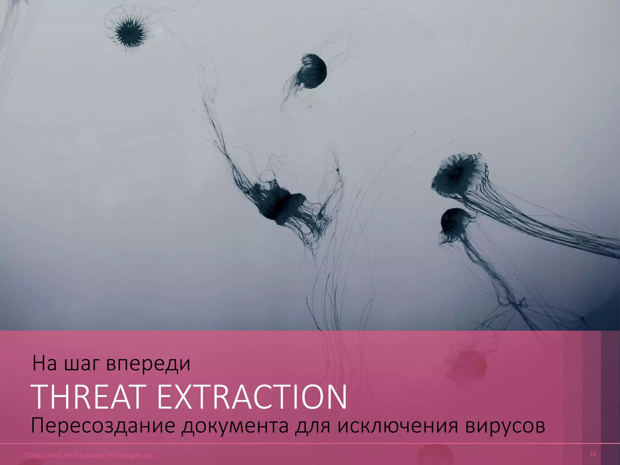 ©2015 Check Point Software Technologies Ltd. 22
THREAT EXTRACTION
На шаг впереди
Пересоздание документа для исключения вирусов
 