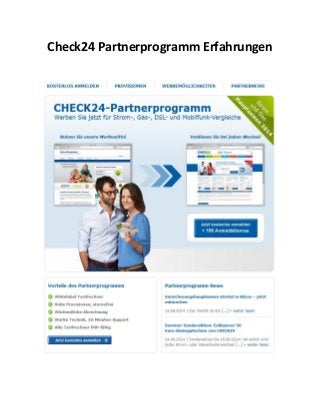 Check24 Partnerprogramm Erfahrungen 
 