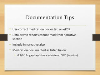 Narrative Epcr Check and inject emt im epi final 2019 02 07 | PPT