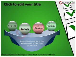 Check Box Slide Examples Checkbox Powerpoint Template - SlideWorld | PPTX