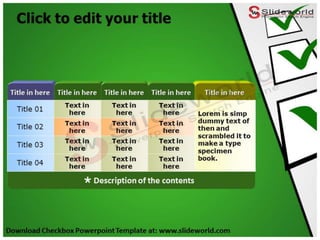 Check Box Slide Examples Checkbox Powerpoint Template - SlideWorld | PPTX