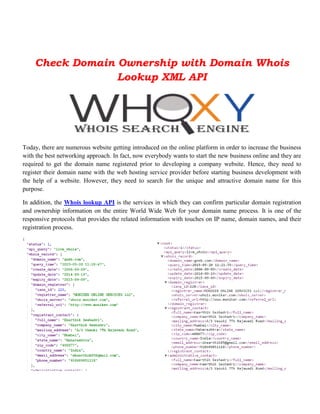 Search Domain Names Information With Whois - An Introduction - Web  Development Tutorial
