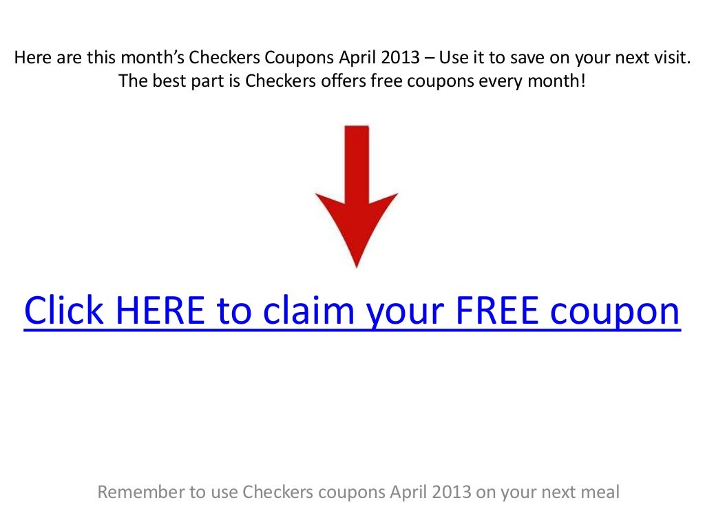 Checkers coupons april 2013