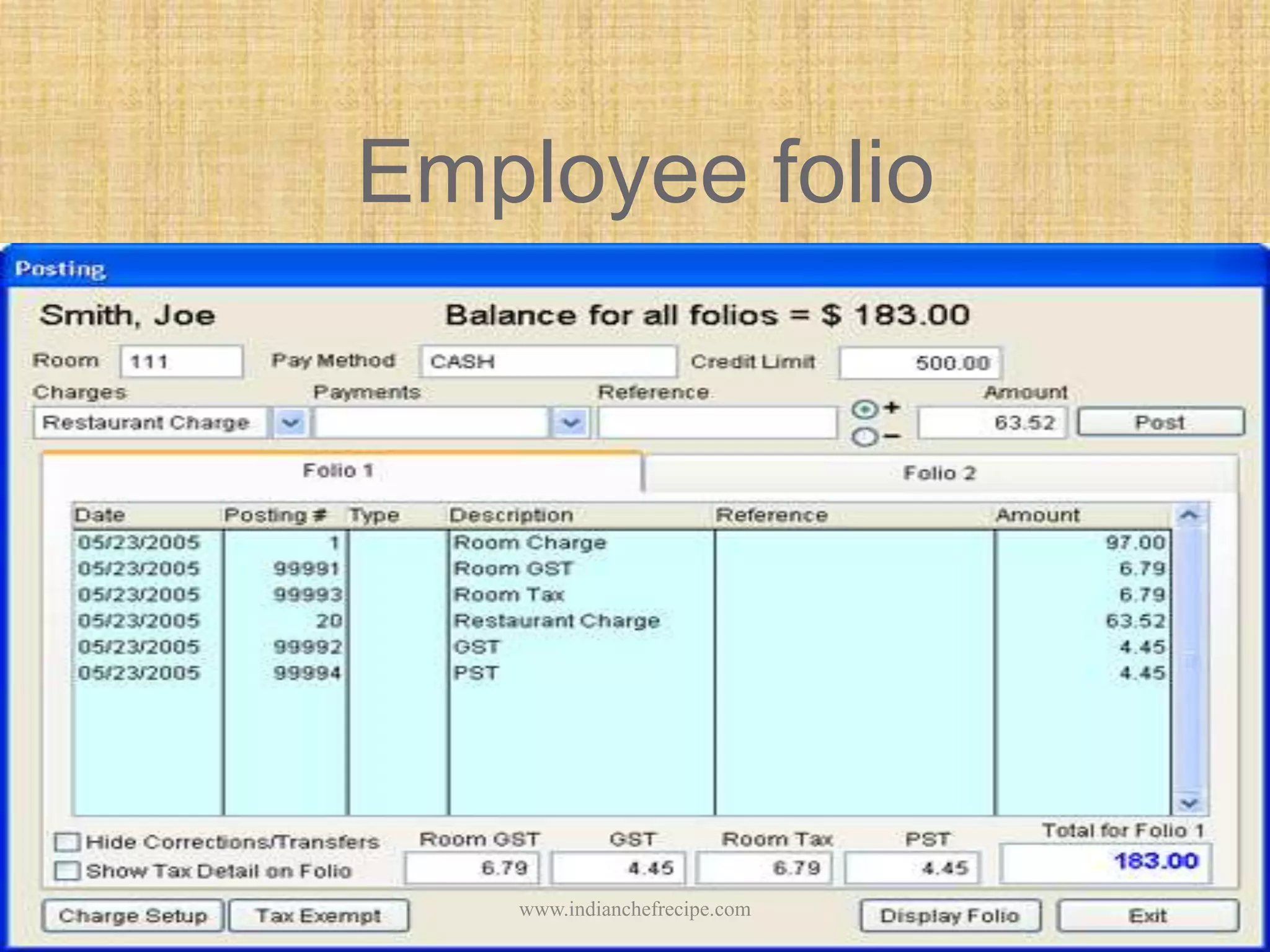 Employee folio
www.indianchefrecipe.com
 