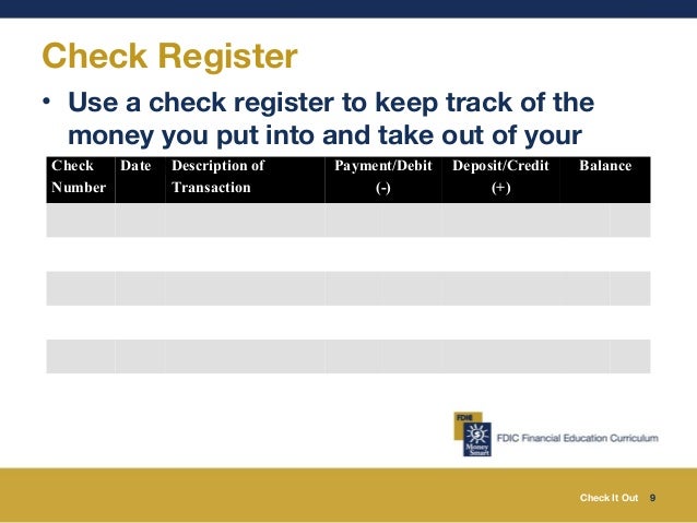 check and deposit register