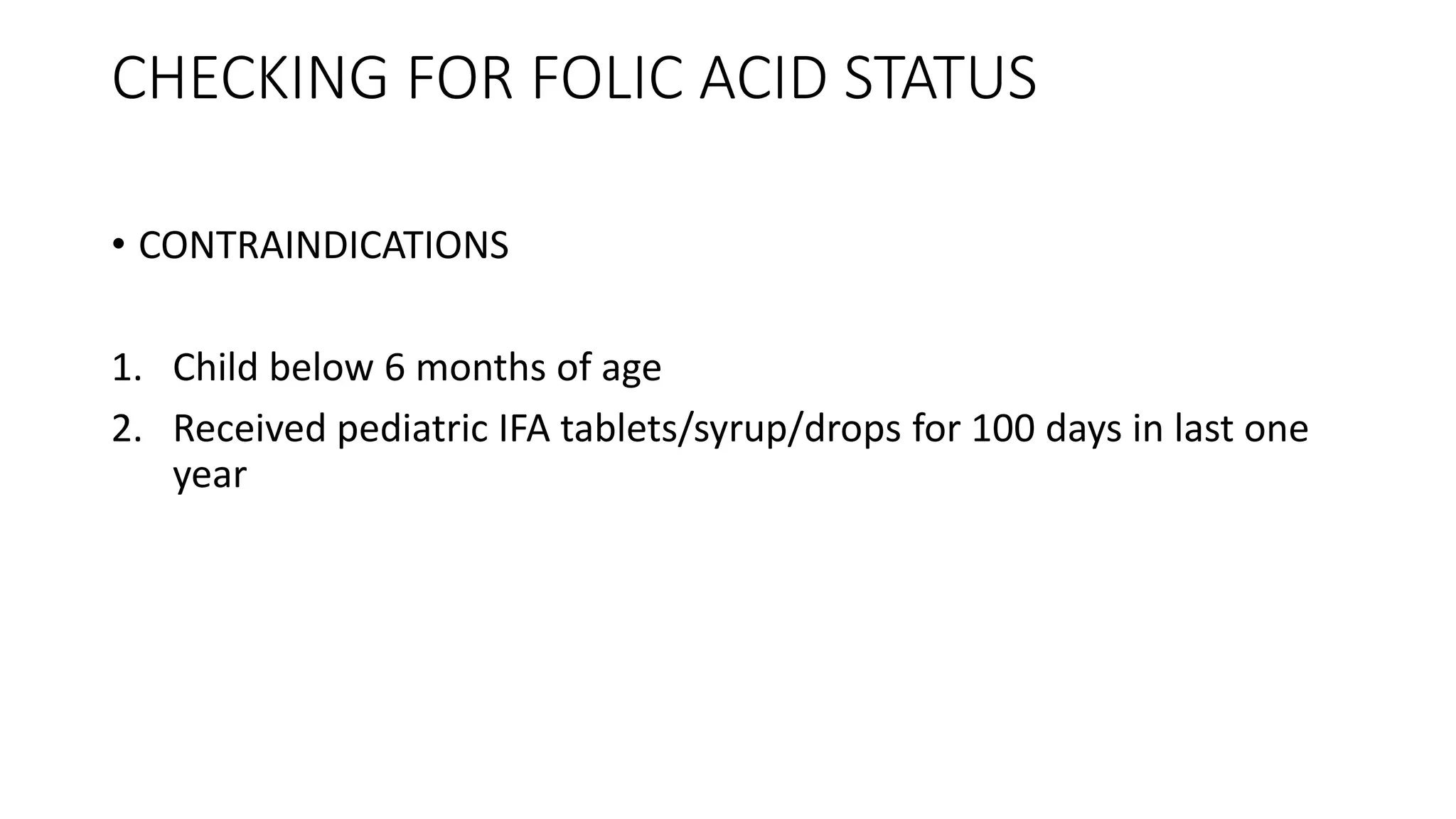 Checking for Immunization, Folic acid and Vitamin A status | PPTX