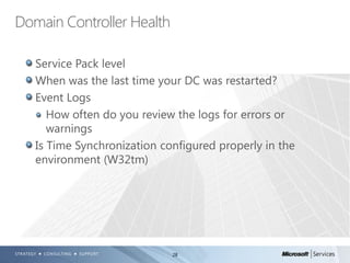 Checking the health of your active directory enviornment | PDF