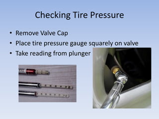 Checking tire pressure PPTX