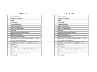 CHECK LISTCHECK LIST