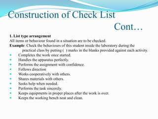 Components To Check Example Check list | PDF