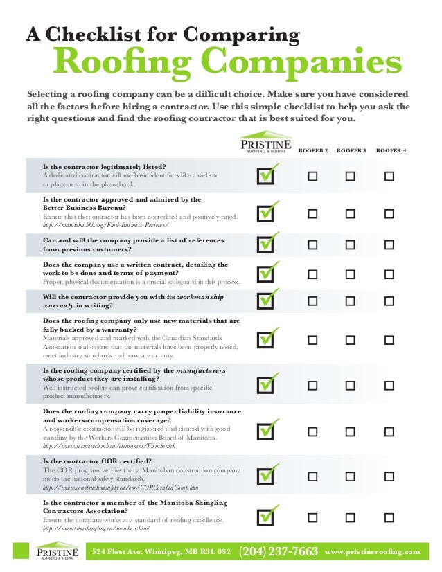 roofing checklist template roofing contractor questionaire